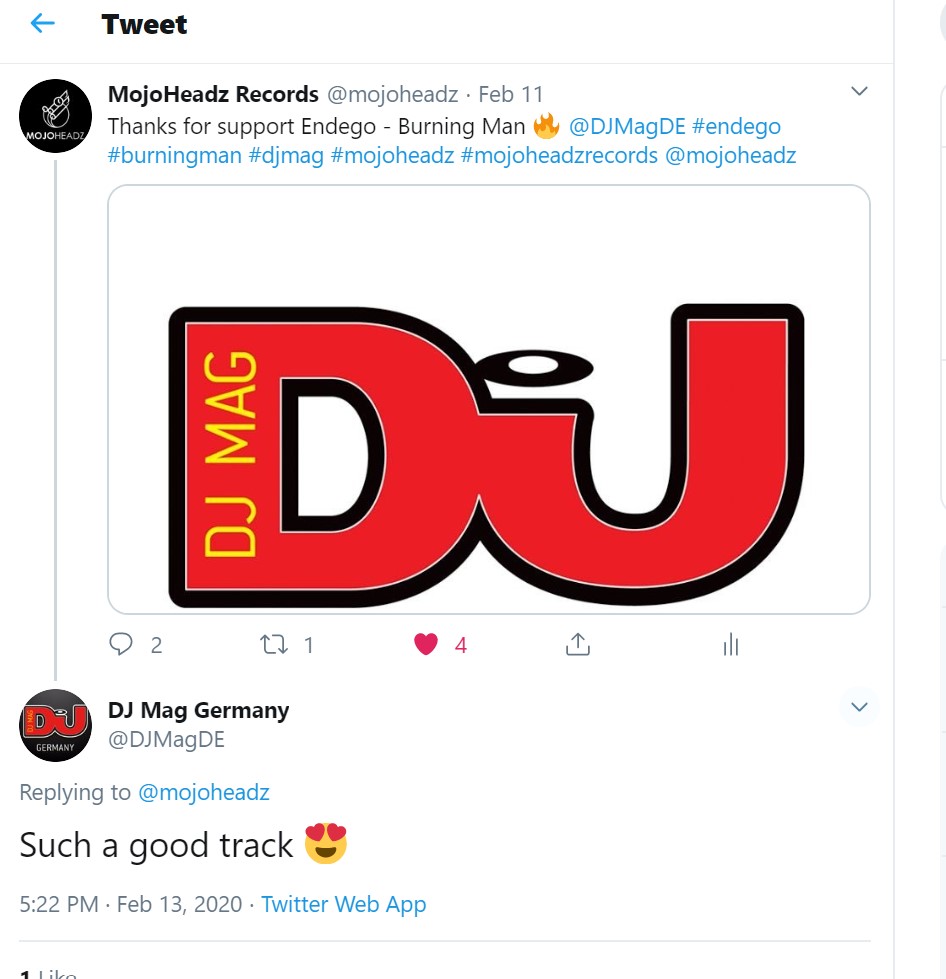 Declaration of love from a DJ MAG on Mojoheadz Twitter! | MojoHeadz Records | We don't fake it - we make it!